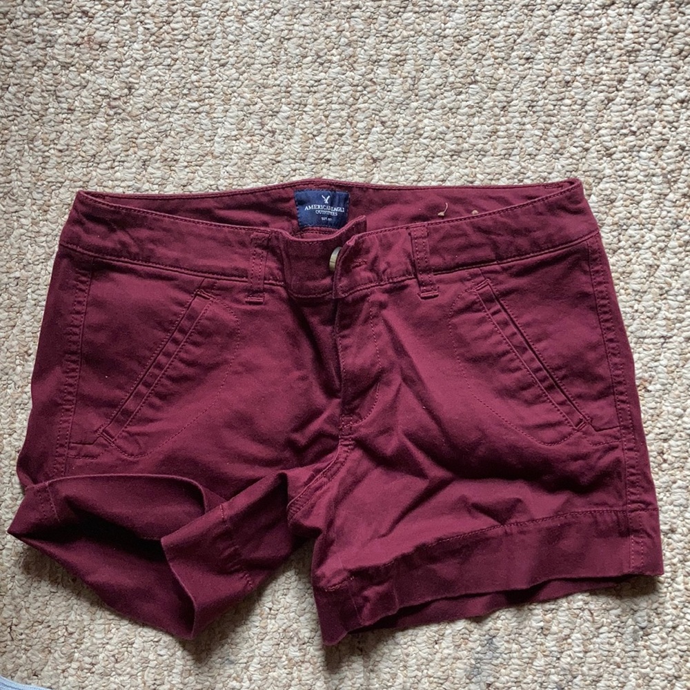 Burgundy American eagle shorts